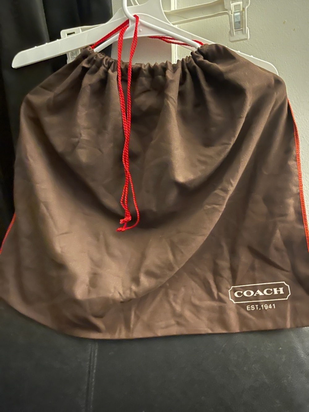 COACH Brown & Orange W/Red Drawstring Dust Bag /Storage Size 22.5"X19" EUC